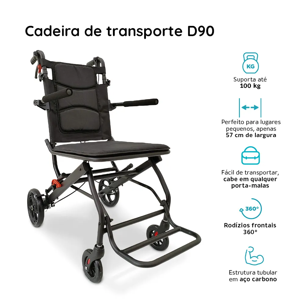 Cadeira de Transporte D90 até 100 Kg Dellamed